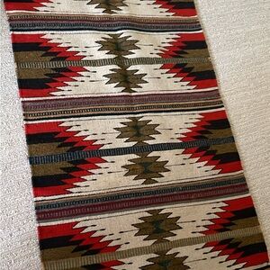 Southwestern Patterned Rug in Red and Cream